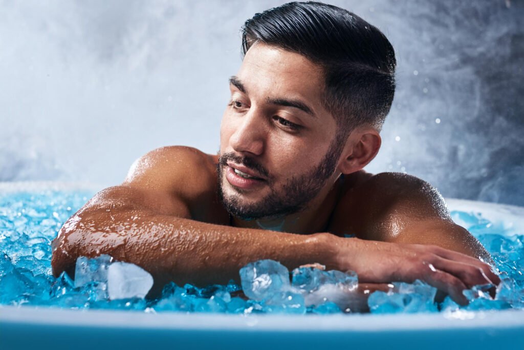 4 Cedar Lover An athlete undergoing recovery in an ice bath